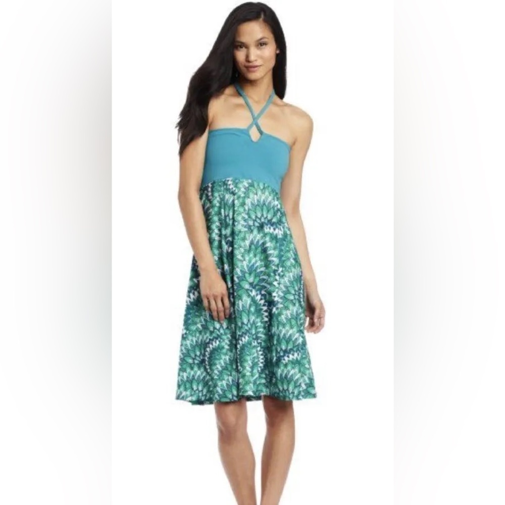 Prana Solana Convertible Dress - L - Teal blue green halter - Picture 3 of 9